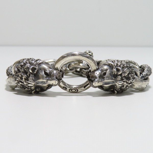 実際に弊社で買取させて頂いた【ギャラ付き】Gabor/ガボール 2ライオンヘッドリンクブレスレットの画像 1枚目