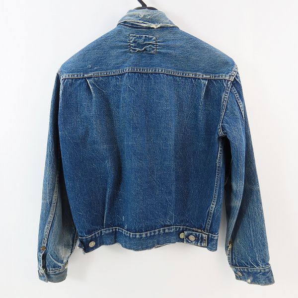 実際に弊社で買取させて頂いたLEVI'S/リーバイス ヴィンテージ 2nd/セカンド 革パッチ 両面均等Ｖ ビックＥ デニムジャケットの画像 1枚目