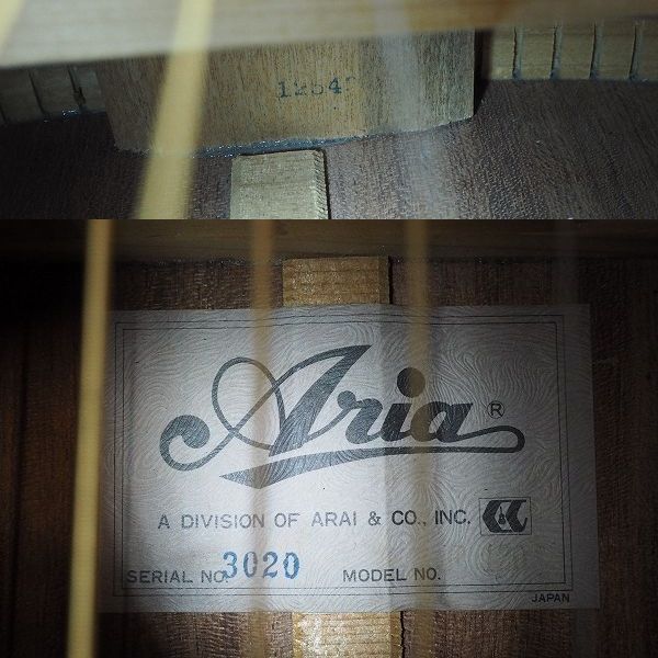 実際に弊社で買取させて頂いた★【使用感有り】Aria/アリア 型番不明 アコースティックギター/アコギの画像 4枚目