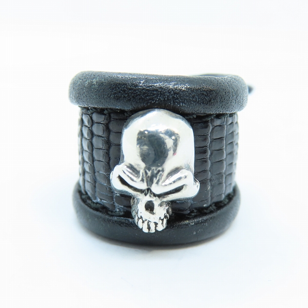 実際に弊社で買取させて頂いたTHIRTEEN DESIGNS/サーティーンデザインズ スカル レザーリング 17-19号の画像 1枚目