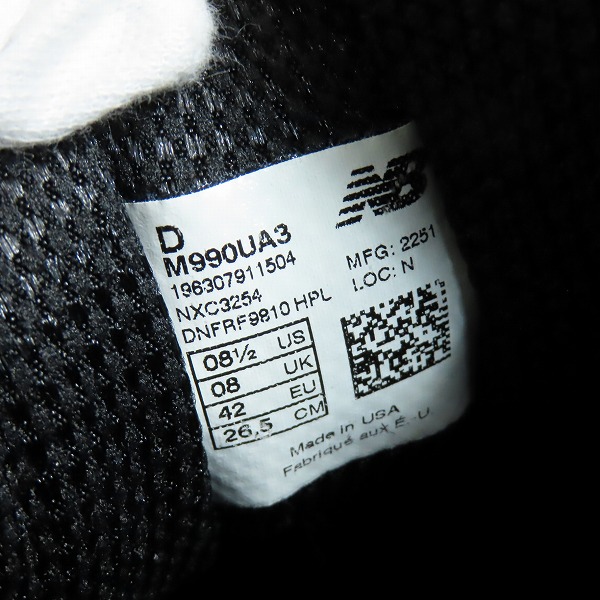 実際に弊社で買取させて頂いたNew Balance/ニューバランス ユナイテッドアローズ スニーカー M990UA3/26.5の画像 5枚目