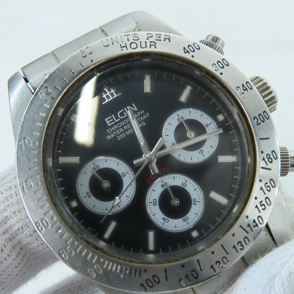 実際に弊社で買取させて頂いたELGIN/エルジン クロノグラフ FK1059 腕時計【動作未確認】の画像 8枚目