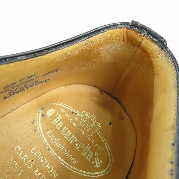 実際に弊社で買取させて頂いたChurchs/チャーチ LINGWOOD/リングウッド レザー ウィングチップ シューズ 6175/65Fの画像 6枚目