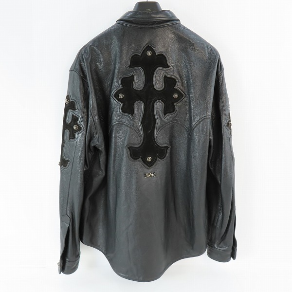実際に弊社で買取させて頂いた【カスタム】A＆G/エーアンドジー クロスパッチ スカルコンチョ レザージャケット/Lの画像 1枚目