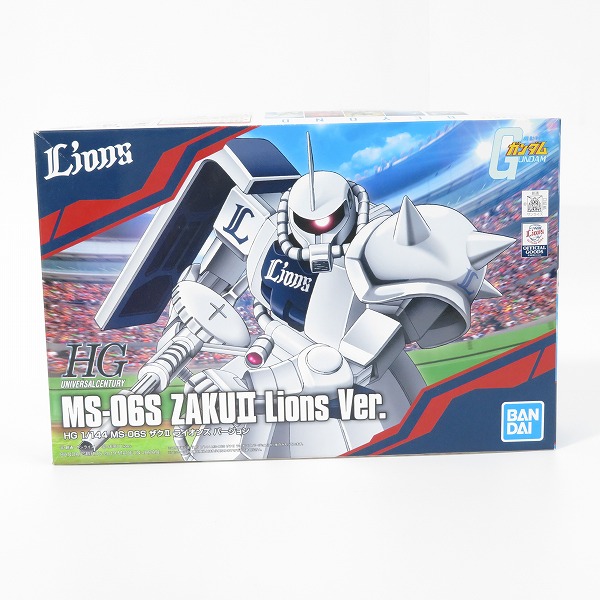 実際に弊社で買取させて頂いた【未組立】BANDAI/バンダイ HG 1/144 MS-06S ザクⅡ ライオンズバージョン 埼玉西武ライオンズコラボ 限定 プラモデル/ガンプラ