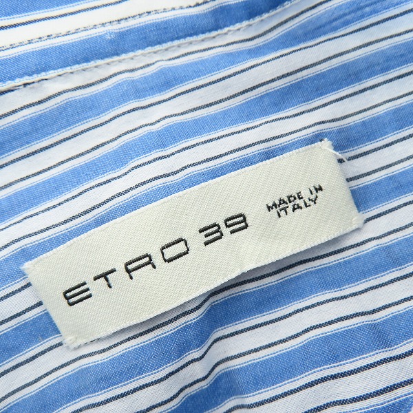 実際に弊社で買取させて頂いた【JPタグ】ETRO/エトロ シルク混 ストライプ柄 長袖シャツ 39の画像 2枚目