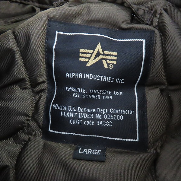 実際に弊社で買取させて頂いた【未使用】ALPHA INDUSTRIES×BREITLING/アルファインダストリーズ×ブライトリング レザー切り替え フライトジャケット/Lの画像 2枚目