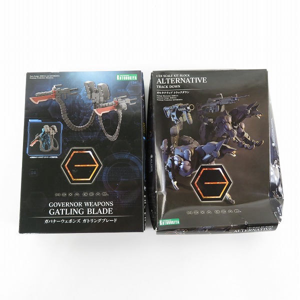 実際に弊社で買取させて頂いた【未開封】コトブキヤ ヘキサギア 1/24 ガバナーウェポンズ ガトリングブレード/オルタナティブ トラックダウン 2点セット