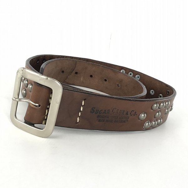 実際に弊社で買取させて頂いたSUGAR CANE/シュガーケーン スタッズ レザーベルト ブラウン/34