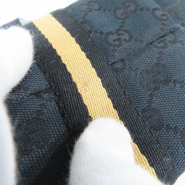 実際に弊社で買取させて頂いたGUCCI/グッチ GGキャンバス レザートートバッグ ネイビーの画像 5枚目