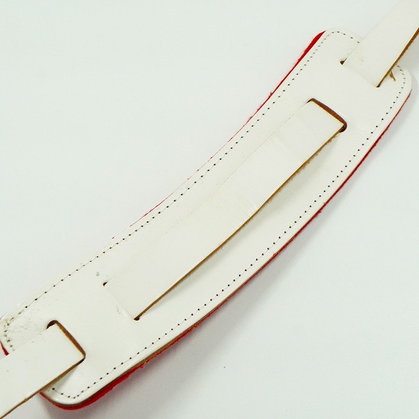 実際に弊社で買取させて頂いたFERNANDES/フェルナンデス レザーストラップ ギターストラップ ベースストラップ ホワイト系の画像 8枚目