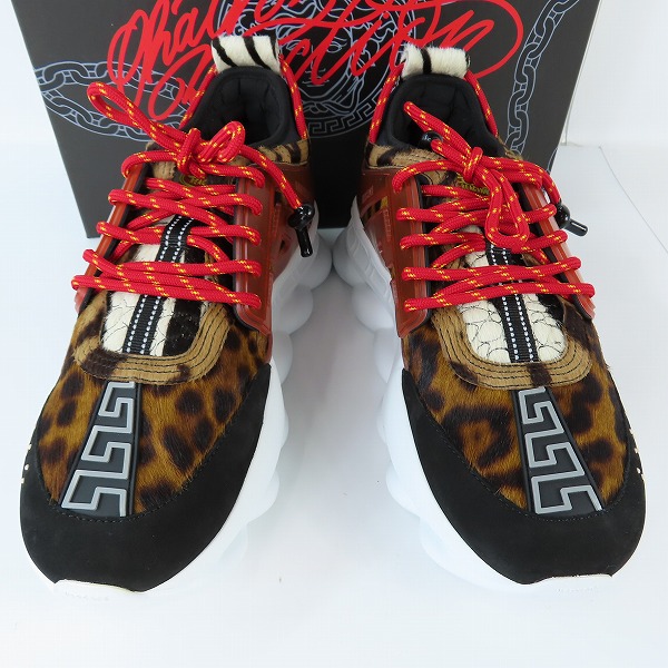 実際に弊社で買取させて頂いたVERSACE/ヴェルサーチ Chain Reaction/チェーンリアクション スニーカー レオパード DSU7071/43