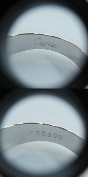 実際に弊社で買取させて頂いた【ギャラ付き】Cartier/カルティエ ラブミーリング AU750/K18WG/ホワイトゴールド 53/12.5号の画像 6枚目