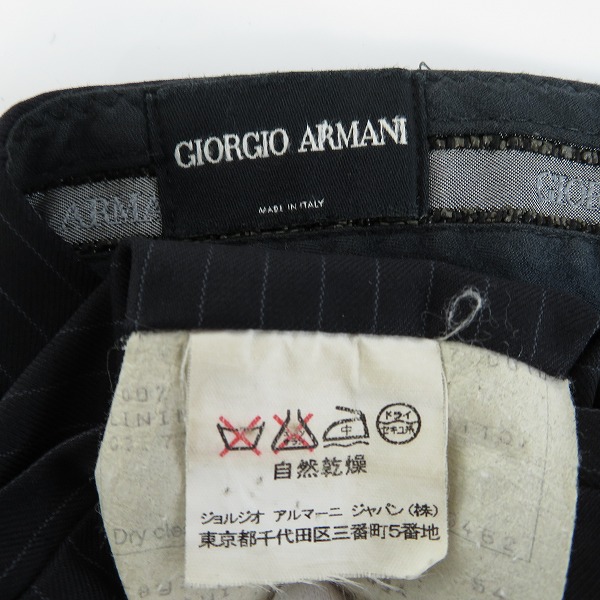 実際に弊社で買取させて頂いた【JPタグ】GIORGIO ARMANI/ジョルジオアルマーニ セットアップ スーツ ストライプ ジャケット/パンツ/54の画像 3枚目