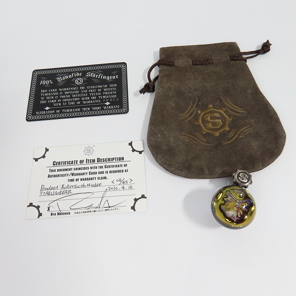 実際に弊社で買取させて頂いた【ギャラ付き】STARLINGEAR/スターリンギア 45個限定 シリアル入り バレットトゥースリング マーブルペンダント の画像 6枚目