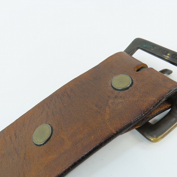 実際に弊社で買取させて頂いたHollywood Trading Company /HTC/エイチティーシー ソリッド ブラス バックル スタッズ/ストーン レザーベルトの画像 7枚目