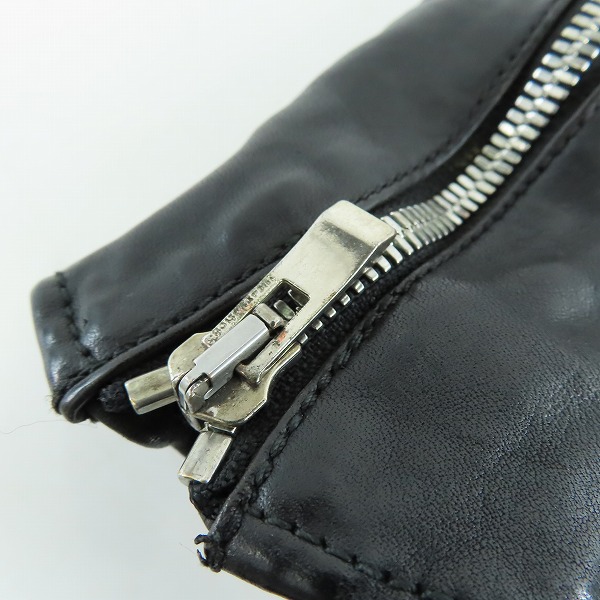 実際に弊社で買取させて頂いたincarnation/インカーネーション OVERLOCKED BIAS ZIP RIB BLOUSON カーフレザーライダースジャケット Sの画像 8枚目