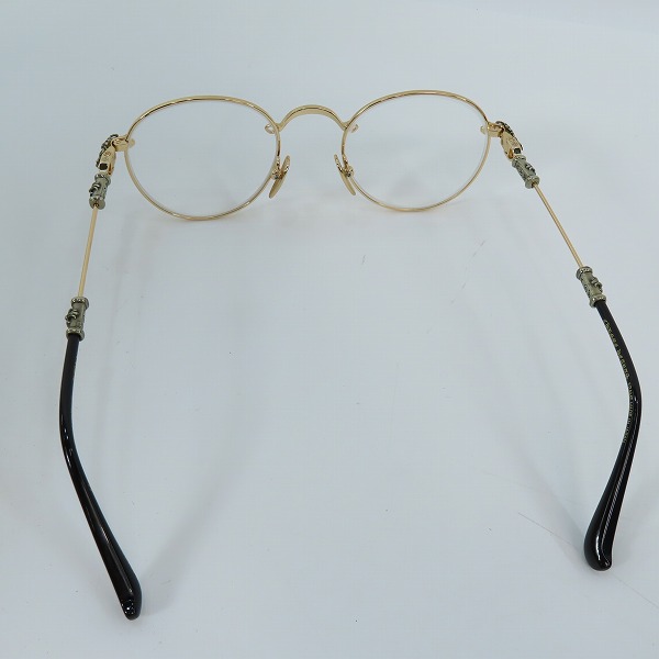 実際に弊社で買取させて頂いたCHROME HEARTS/クロムハーツ BUBBA-A メガネフレーム アイウェア ゴールドの画像 2枚目