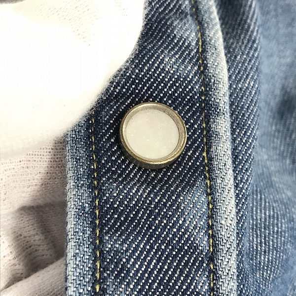 実際に弊社で買取させて頂いたwjk/ダブルジェーケー ダメージ/リペア加工 デニムシャツ/Sの画像 5枚目