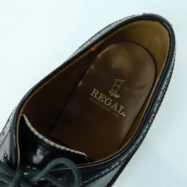実際に弊社で買取させて頂いたREGAL/リーガル ウイングチップ レザー シューズ ブラック 2589/26.5の画像 4枚目