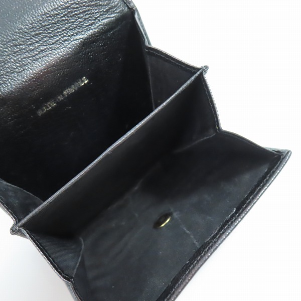 実際に弊社で買取させて頂いた(2)CHANEL/シャネル ココボタン Ｗホック レザー 二つ折り財布 コンパクトウォレット ブラックの画像 5枚目