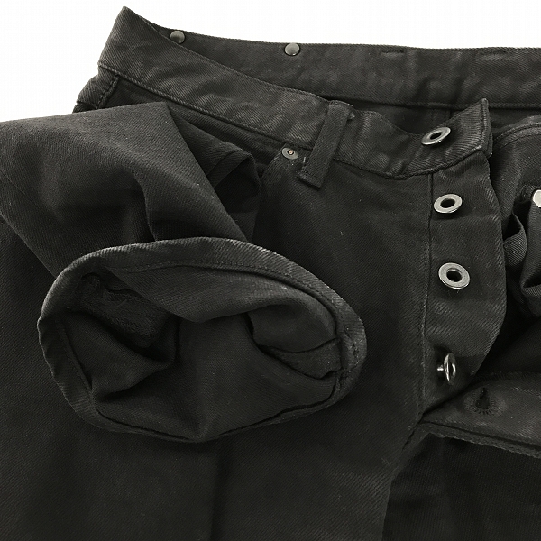 実際に弊社で買取させて頂いたISAMU KATAYAMA BACKLASH/バックラッシュ コットンストレッチ＋リザード ストレートパンツ 1356-01 Mの画像 2枚目