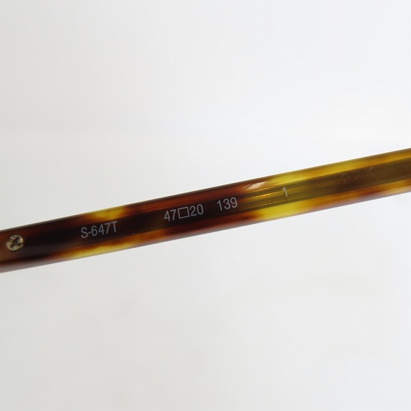 実際に弊社で買取させて頂いた999.9/フォーナインズ メガネフレーム アイウェア S-647T の画像 5枚目