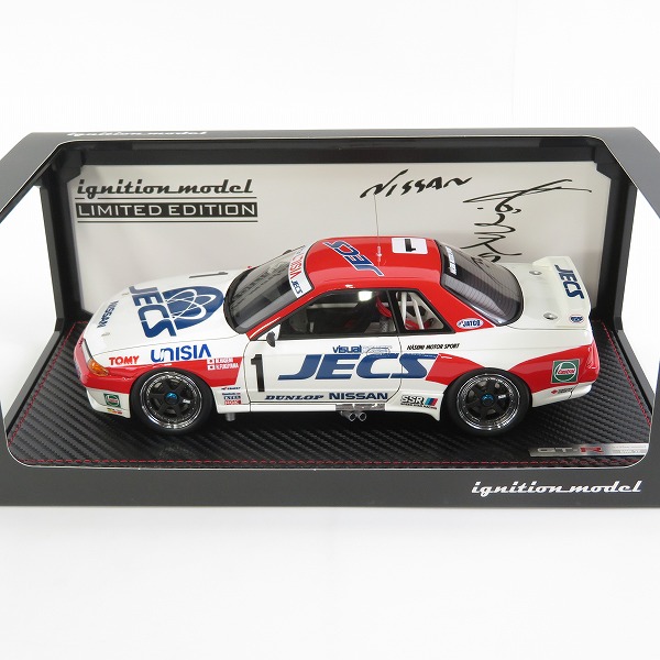 実際に弊社で買取させて頂いたイグニッションモデル 1/18 NISSAN JECS SKYLINE/日産 ジェックス スカイライン #1 1992 JTC/ミニカーの画像 1枚目