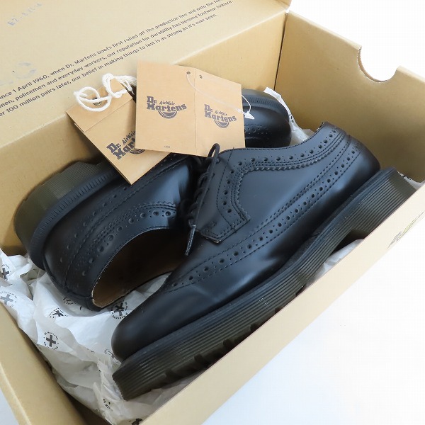 実際に弊社で買取させて頂いたDr.Martens/ドクターマーチン 3989 ウィングチップ レザーシューズ/黒 UK4の画像 8枚目