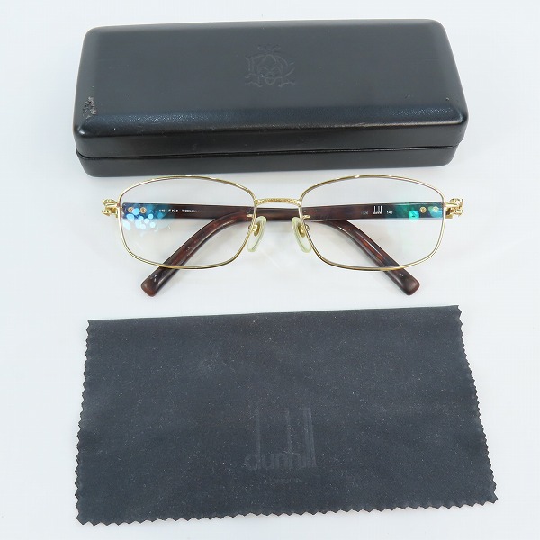 実際に弊社で買取させて頂いたdunhill/ダンヒル T-CELLULOID/TITAN F-K18/イエローゴールド メガネフレーム 1026の画像 8枚目