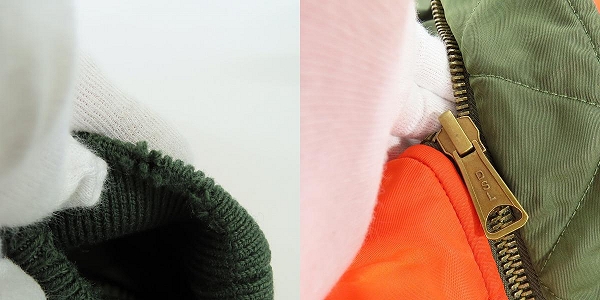 実際に弊社で買取させて頂いたDIESEL/ディーゼル ストーンウォッシュ加工 中綿 リバーシブル ボンバージャケット J-MA-ONE-A/XLの画像 9枚目