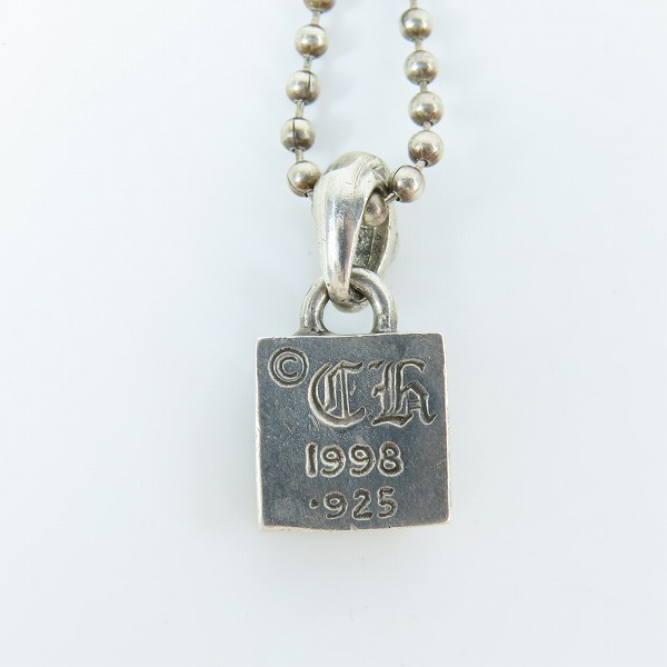 実際に弊社で買取させて頂いたCHROME HEARTS/クロムハーツ フレームド ハートチャーム ボールチェーン付き ネックレスの画像 2枚目