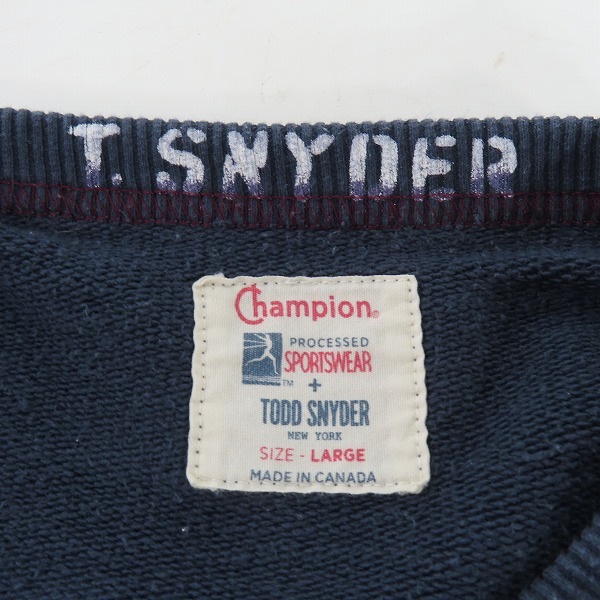 実際に弊社で買取させて頂いたChampion×TODD SNYDER/チャンピオン×トッドスナイダー ランタグ プルオーバー スウェットシャツ Ｌの画像 2枚目