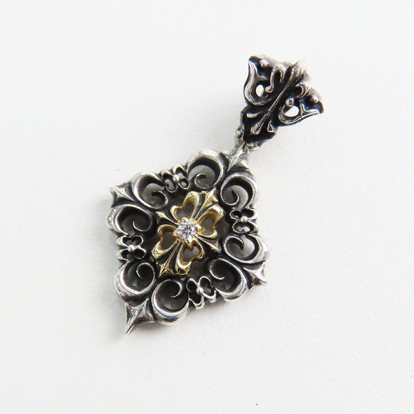 実際に弊社で買取させて頂いたLEATHERS & TREASURES/レザーズアンドトレジャーズ スモール フォー フレアデリー ペンダント w/K18 クロス ストーン