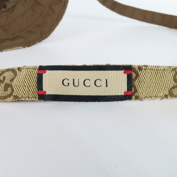 実際に弊社で買取させて頂いたGUCCI/グッチ GGキャンバス ナイロン リバーシブルハット バケットハット 626917の画像 6枚目