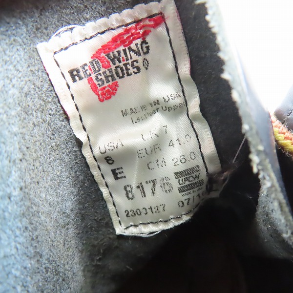 実際に弊社で買取させて頂いたRED WING/レッドウィング クラシックワーク モックトゥ ブーツ 8176/8Eの画像 5枚目