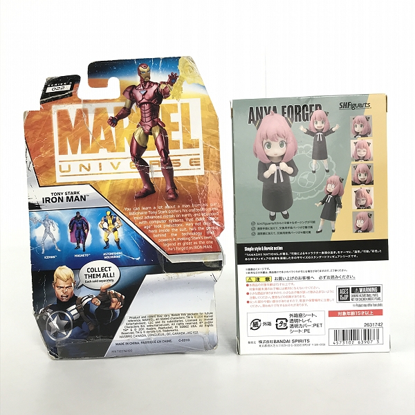 実際に弊社で買取させて頂いたハズブロ/バンダイ S.H.Figuarts SPYｘFAMILY スパイファミリー アーニャ/MARVEL UNIVERSE アイアンマン 2点セットの画像 1枚目