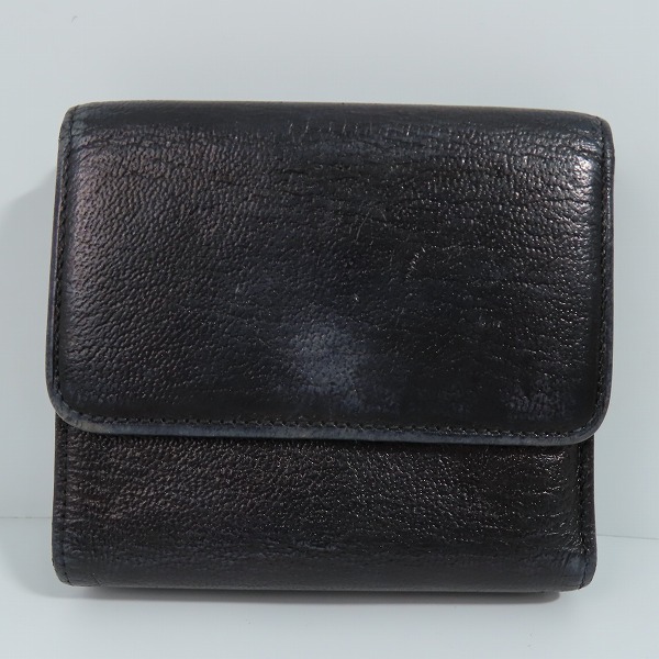 実際に弊社で買取させて頂いた(2)CHANEL/シャネル ココボタン Ｗホック レザー 二つ折り財布 コンパクトウォレット ブラックの画像 1枚目