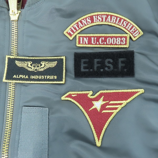 実際に弊社で買取させて頂いた【未使用】ALPHA INDUSTRIES×STRICT-G/アルファインダストリーズ×ストリクトジー 機動戦士Zガンダムティターンズ MA-1 3Lの画像 8枚目