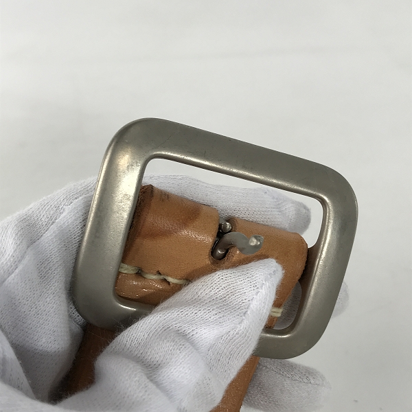 実際に弊社で買取させて頂いたSUGAR CANE/シュガーケーン スタッズ レザーベルト キャメル系/34の画像 5枚目