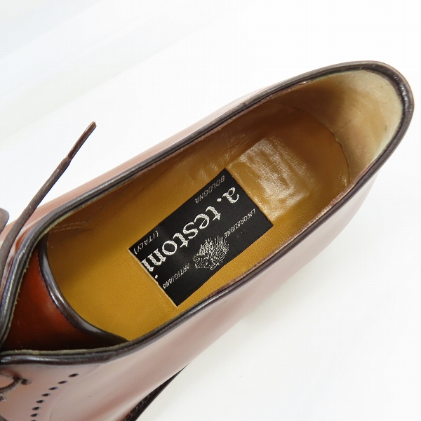 実際に弊社で買取させて頂いたa.testoni/ア・テストーニ スクエアトゥ ブローグシューズ/7の画像 4枚目