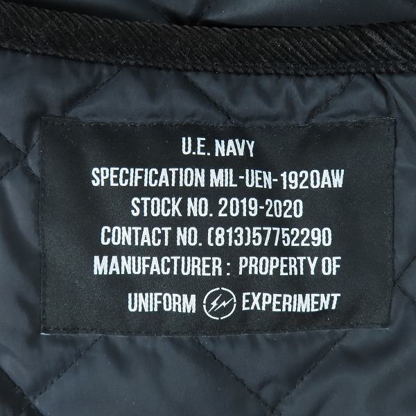 実際に弊社で買取させて頂いたuniform experiment/ユニフォームエクスペリメント 19AW/QUILTING HOODED COAT/キルティング コート UE-192009/2の画像 4枚目