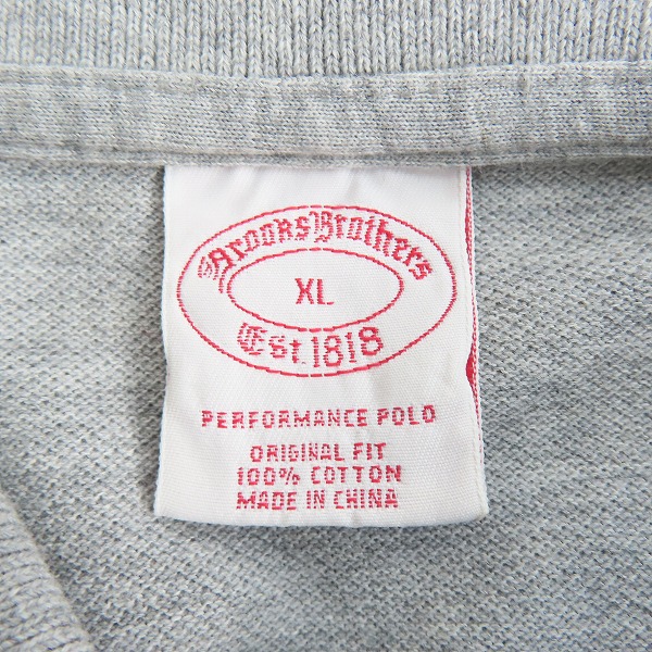 実際に弊社で買取させて頂いたBROOKS BROTHERS/ブルックスブラザーズ ロゴ刺繍 半袖ポロシャツ グレー/ XLの画像 2枚目