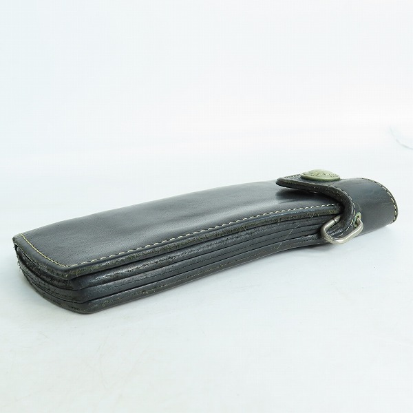 実際に弊社で買取させて頂いたRED MOON/レッドムーン コンチョ レザー 二つ折り財布 ウォレット ブラックの画像 2枚目