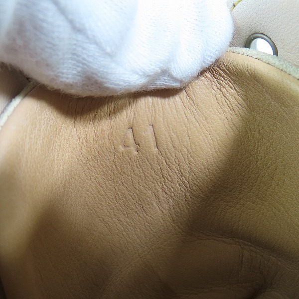 実際に弊社で買取させて頂いたHERMES/エルメス Hモチーフベルト レザーハイカットスニーカー/41の画像 5枚目