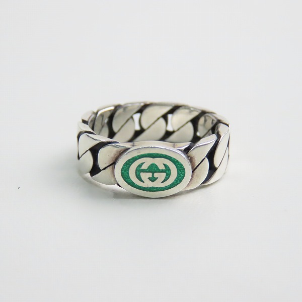 実際に弊社で買取させて頂いたGUCCI/グッチ インターロッキングG エナメル リング 701612 J8410 8414/13-13.5号の画像 1枚目