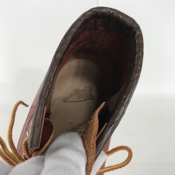 実際に弊社で買取させて頂いたRED WING/レッドウィング 四角犬タグ アイリッシュセッター モックトゥ ブーツ 8875 9Eの画像 4枚目