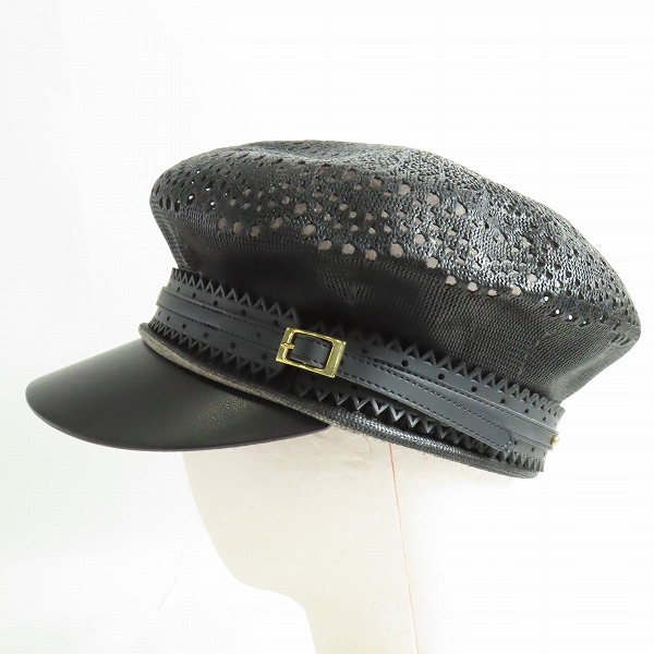 実際に弊社で買取させて頂いたCA4LA/カシラ メッシュ キャスケット/帽子 ブラック SHK00904の画像 2枚目