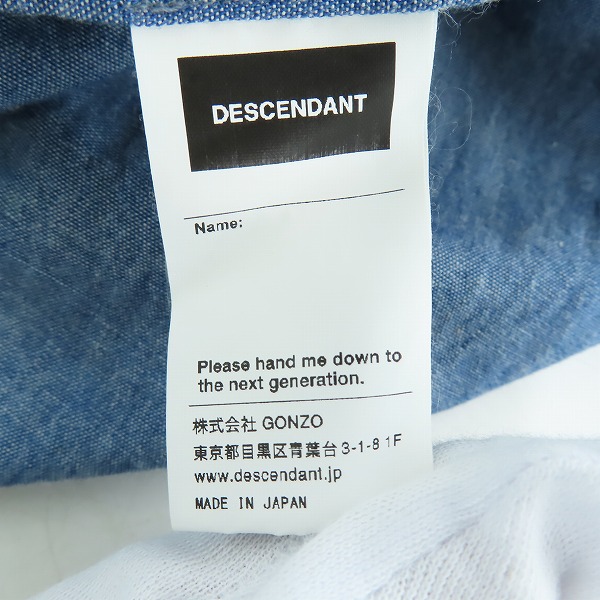 実際に弊社で買取させて頂いたDESCENDANT/ディセンダント スタンドカラー 長袖ボタンシャツ/2の画像 3枚目