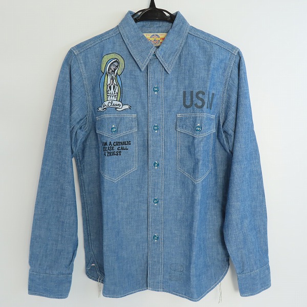 実際に弊社で買取させて頂いたTHE REAL McCOY'S/ザ リアルマッコイズ USN シャンブレーシャツ プリントシャツ 14